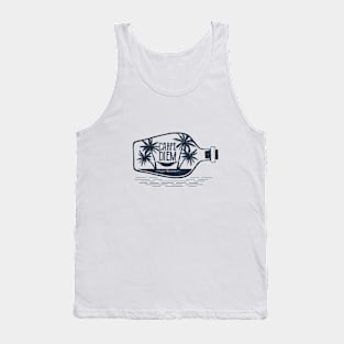 Hammock In Bottle. Carpe Diem. Motivational Qoute. Double Exposure Style Tank Top